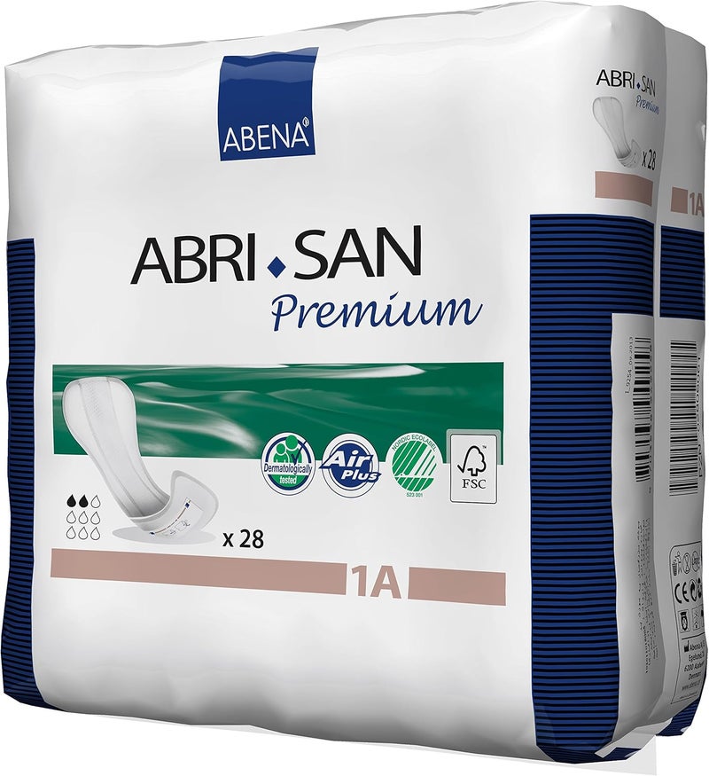 Abena Abri-San Premium Incontinence Pads, Ultra Light Absorbency, Size 1A, 28 Count - Image 3